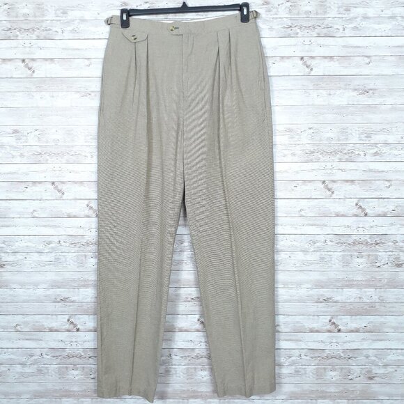 Tommy Hilfiger Other - Vintage Tommy Hilfiger Golf Pants 36x34 Pleated Waist Adj Beige Houndstooth 69